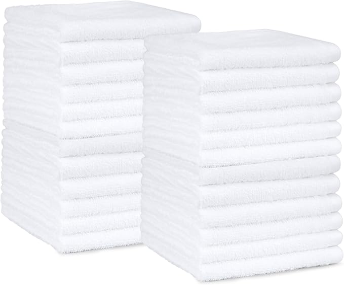 Amazon Basics Highly Absorbent, Fast Drying 100% Cotton Washcloths by AmazonBasics