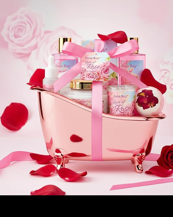 Mothers Day Gifts for Women, Bath Kit Rose Bath and Body Gift, Facial Skin Care - Image 8