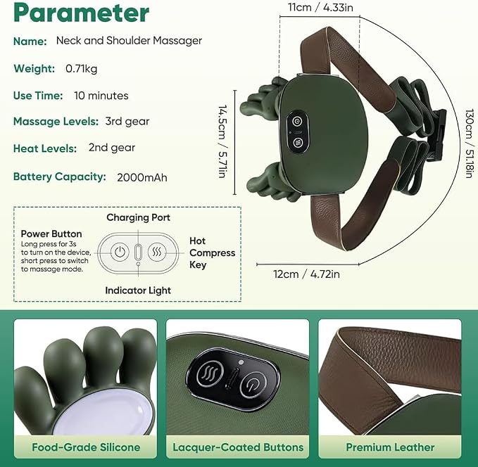 Neck and Back Massager with Fingers & Heat - Image 2