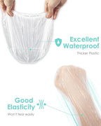 Auban 100PCS Disposable Shower Caps, Plastic Clear Hair Cap Large Thick - Image 3