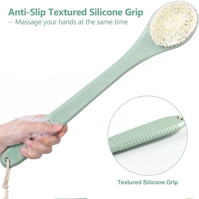 17-Inch Back Scrubber for Shower, Anti-Slip Exfoliating Body Brush for Bath - Image 2