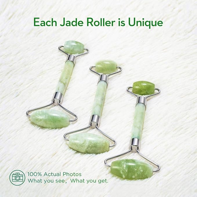 kimkoo Jade Roller and Gua Sha for Face-3 in 1 Kit - Image 4