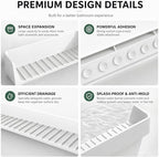 Bathtub Splash Guard for Tub Kids, Silicone Bath Toy Holder & Tub Side Tray - Image 6