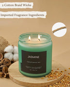 Jasmine Home Scented Candles, 13oz Organic Soy Wax, 76-Hour Clean Burning - Image 5