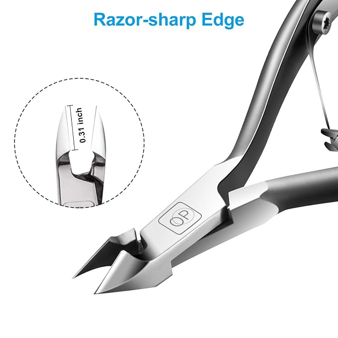 Cuticle Trimmer 3/4 Jaw Extremely Sharp Cuticle Nippers Scissors Stainless - Image 2