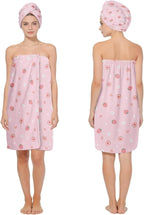 Absorbent Bath Towel Wrap Set for Women, Microfiber Shower Robe Body Towel by HEIFAM
