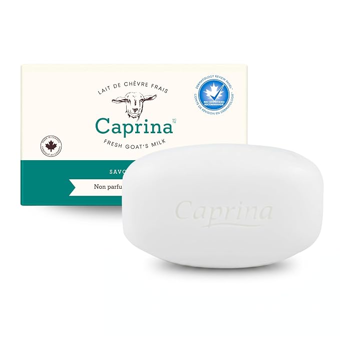 Caprina Fresh Goat’s Milk Bar Soap, FRAGRANCE FREE, 5 oz, Moisturizing Goat by Caprina