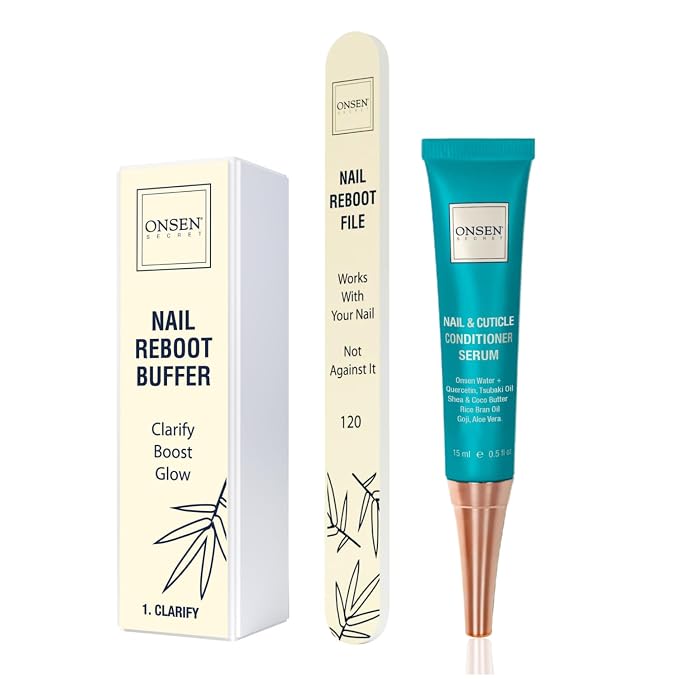 Onsen Japanese Nail File Buffer Sparkle-KIT 1.0, A Free 120/180 Grit Nail File by OnsenSecret