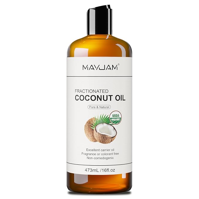 MAYJAM Organic Fractionated Coconut Oils Liquid 16oz, 100% Pure & Natural USDA by MAYJAM