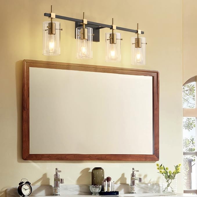 SOLFART Farmhouse Brass Bathroom Vanity Lights fixtures Over Mirror Vintage - Image 9