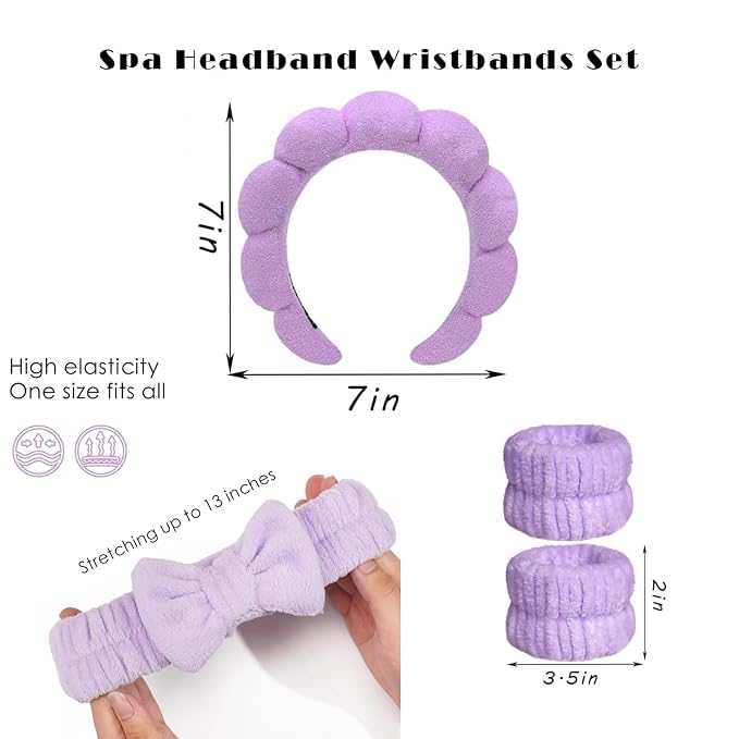 6 Pcs Elastic Microfiber Spa Headband Set - Image 2