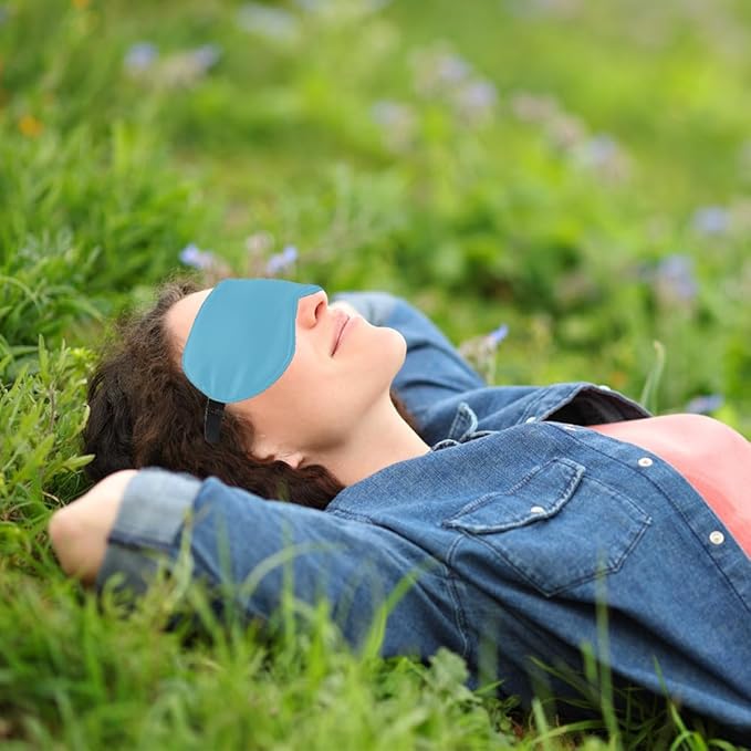 2 PCS Blue Silk Sleep Mask - Image 5