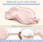 Silk Sleep Mask, Eye Mask for Sleep Women Men, Mulberry Sleeping Mask - Image 4