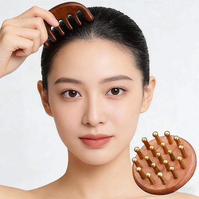 Scalp Massager for Hair Growth, Two-Piece Set-Manual Head Scrubber - Image 2