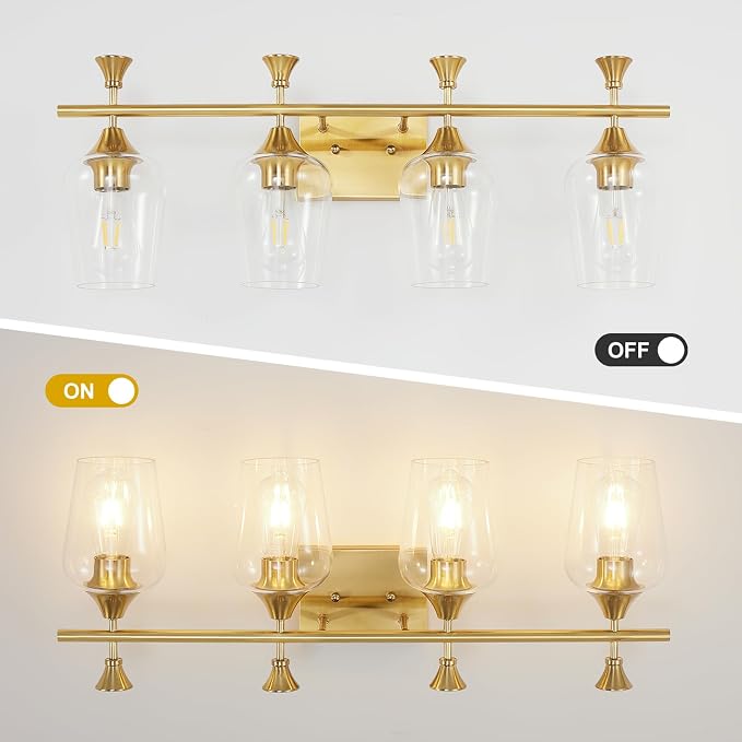 Bathroom Light Fixtures, Brushed Gold Vanity Lights - Image 3