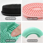 3 Pack Silicone Body Scrubber, Soft Silicone Loofah Exfoliating Body Scrubber - Image 2