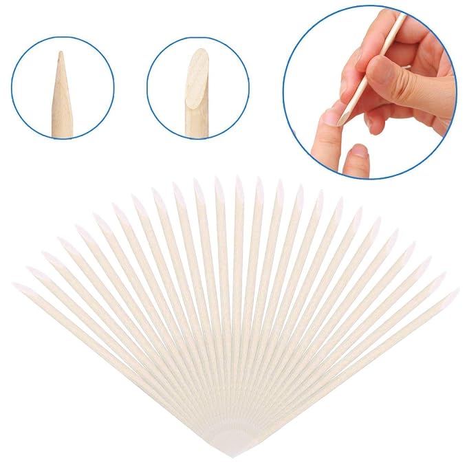 BTYMS 1000 Pcs Orange Wood Sticks 4.5 Inch Cuticle Pusher Wooden Cuticle Remover - Image 5
