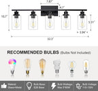 5 Light Bathroom Light Fixtures Black Vanity Light Over Mirror Modern Farmhouse - Image 3