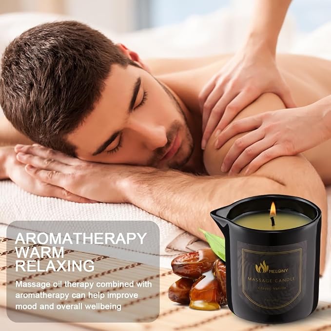 MELONY Massage Oil Candle for Pure Relaxation- 8.1 oz- Moisturizing Essential - Image 3