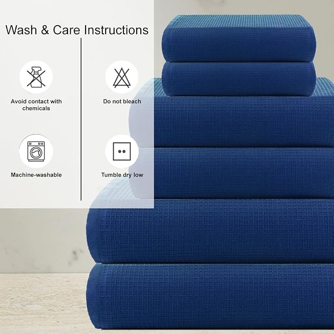 CASA COPENHAGEN Waffle 2Pcs 100% Egyptian Cotton Large Designer Bathsheet - Image 4
