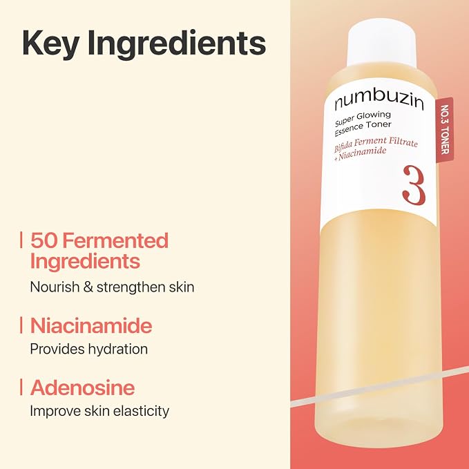 numbuzin No.3 Super Glowing Essence Toner, Jumbo Szie, Fermented Toner - Image 5
