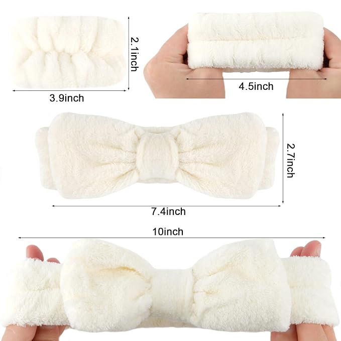 WHAVEL 6PCS Spa Headband and Wristbands Set, Face Wash Headband Wrist Bands - Image 6