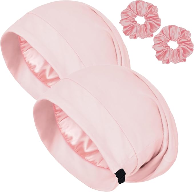Satin Bonnet for Sleeping Night Cap, Adjustable Satin Lined Silk Bonnets Sleep by ROYBENS