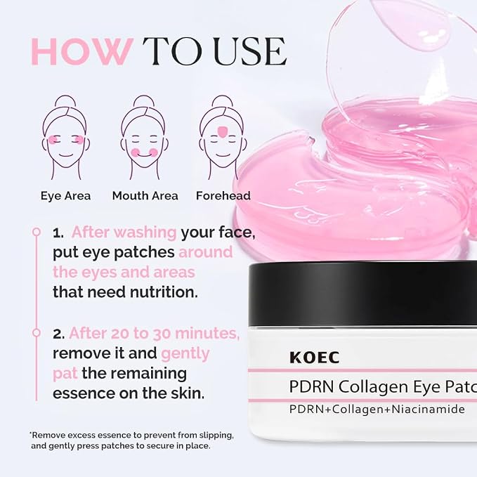 KOEC PDRN Collagen Eye Patch 60, Under Eye Patches - Image 6