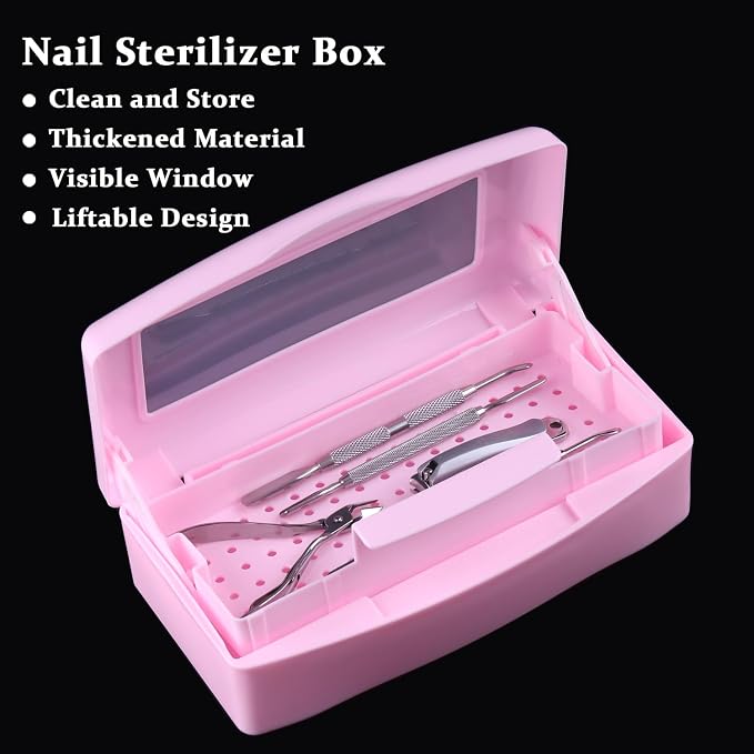Nail Tool Sterilizer Box Plastic Disinfectant Container - Image 2