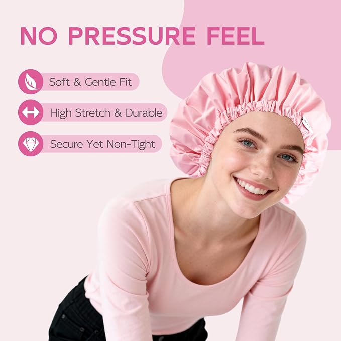 Years Calm Shower Cap for Women Waterproof Reusable – 27g Ultra Lightweight - Image 5
