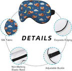 Red Panda Silk Sleep Mask Stars Moon Cloud Night Blue Sleeping Soft Eye Shade - Image 3
