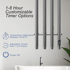 Electric Heated Towel Rack Warmer, Wall Mounted, Stainless Steel, 4 Bar - Image 5