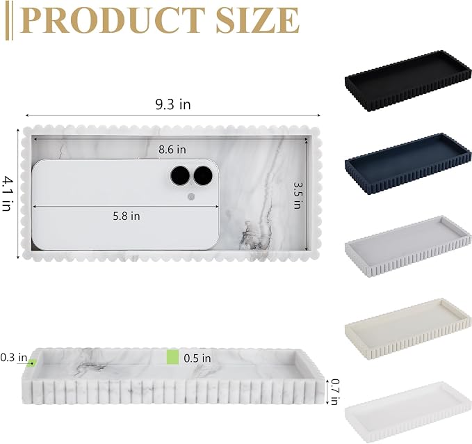 Silicone Bathroom Tray Small Vanity Organizer Rectangle Sink Caddy Sponge - Image 6