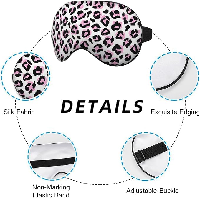Leopard Eye Mask Sleeping Mask Pink Black Leopard Print Animal Sleep Masks - Image 3