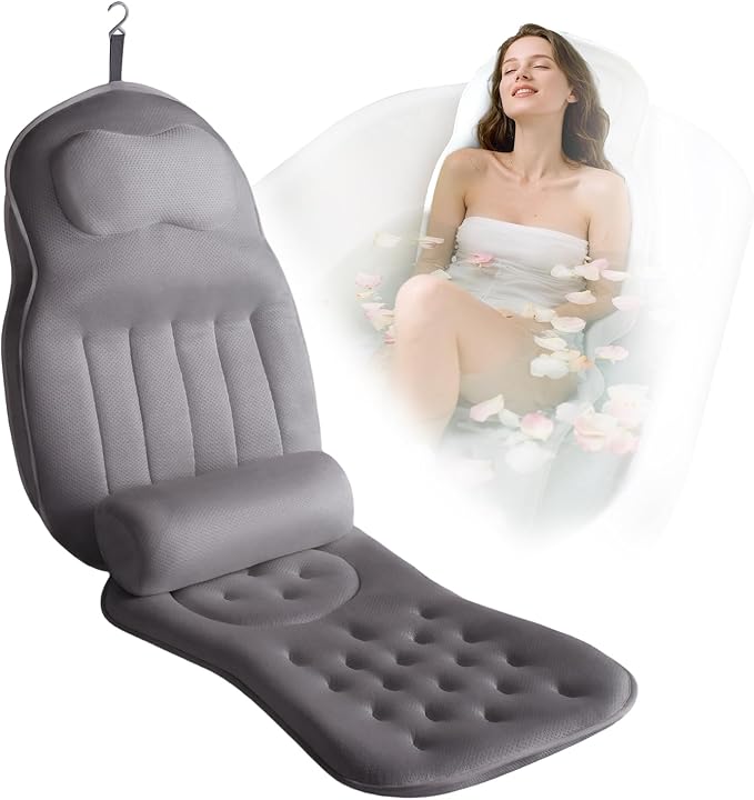Full Body Bath Pillow for Bathtub, Thick Bathtub Cushion Soft 5D Mesh Spa by YJLMLY