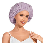 Shower Cap for Women Waterproof Reusable, Large Shower Cap Non-Slip by KAFTERI