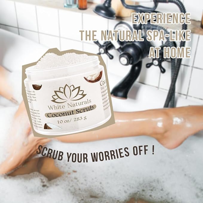 Organic Coconut Oil Scrub, Exfoliating Salt Body Scrub, Deep Cleansing - Image 2