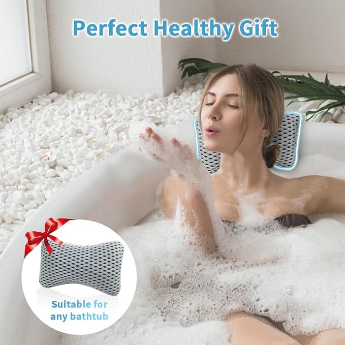 Upgraded Bath Pillows for Tub, Slip Resistant Waterproof Bath Pillows for Tub - Image 7