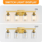 Bathroom Vanity Light, 4-Light Modern Matte Gold Wall Sconce Lighting - Image 5