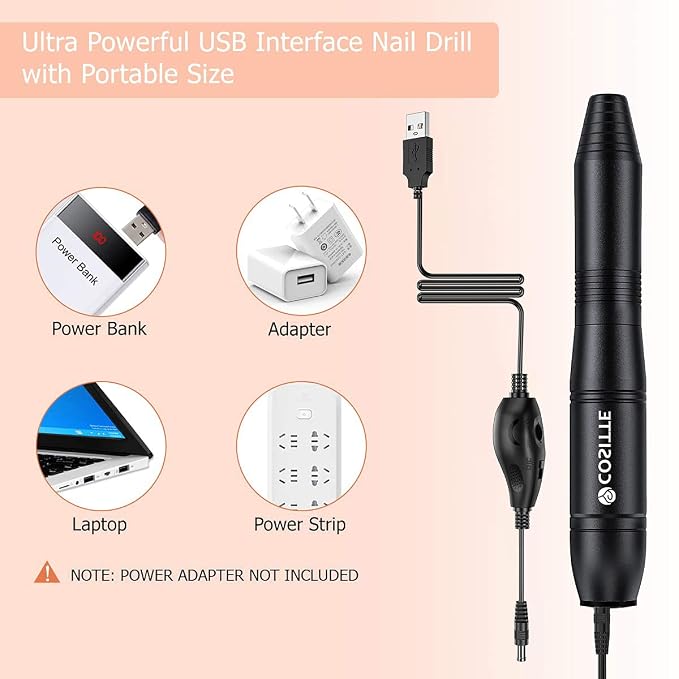 COSITTE Electric Nail Drill, USB Electric Nail Drill Machine - Image 2