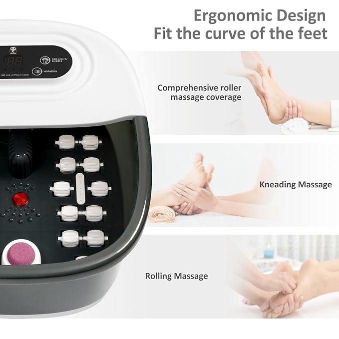 Foot Spa Bath Massager with Heat Bubbles and Vibration Massage and Jets - Image 6