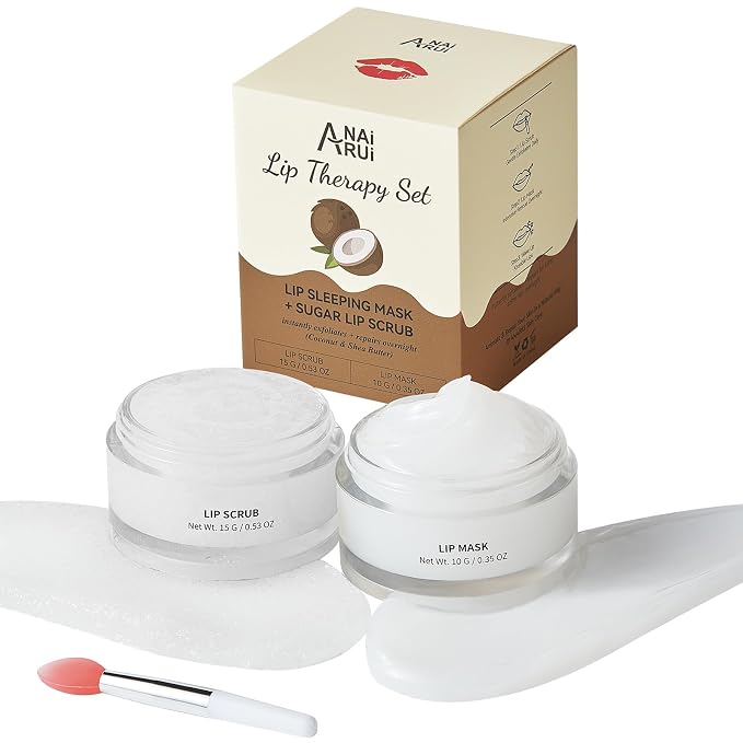 ANAI RUI Coconut Lip Scrub & Lip Mask Set by ANAIRUI