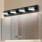 4-Light Bathroom Vanity Light, Matte Black Bathroom Light Fixtures Over Mirror - Image 2