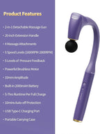 2-in-1 Detachable Muscle Massage Gun Deep Tissue - Image 9