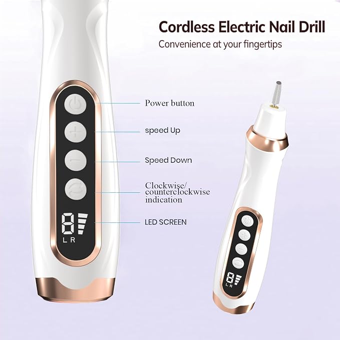 Professional Manicure Pedicure Kit Cordless Electric Nail File Set 6 Speed - Image 4