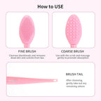 MSQ 3PCS Lip Scrub Brush, Double-end Silicone Nose Clean Brush Lip Exfoliating - Image 3