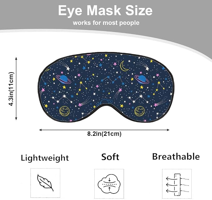 Space Planets Sleep Mask Eye Mask Comets Constellations Stars Night Sky - Image 2