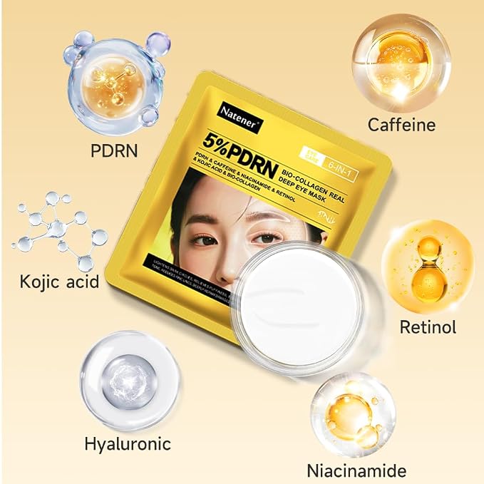 8 Pairs 5% PDRN Under Eye Patches, 6-in-1 Bio-Collagen 360° Eye Patches - Image 3