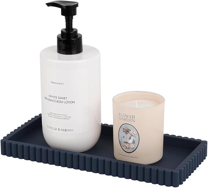 Silicone Bathroom Tray Small Vanity Organizer Rectangle Sink Caddy Sponge by Heagoale