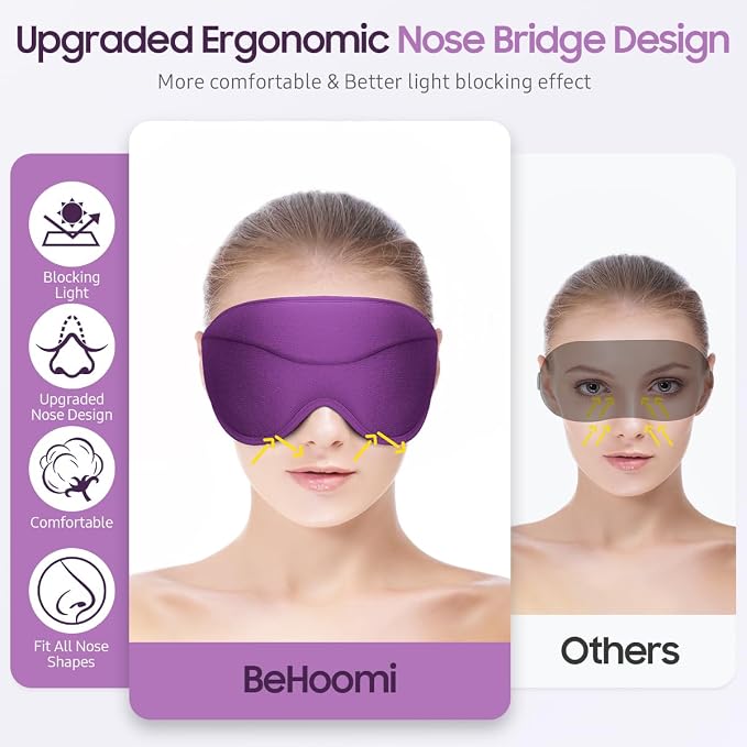 BeHoomi Sleep Mask, Premium Eye Mask - Image 2